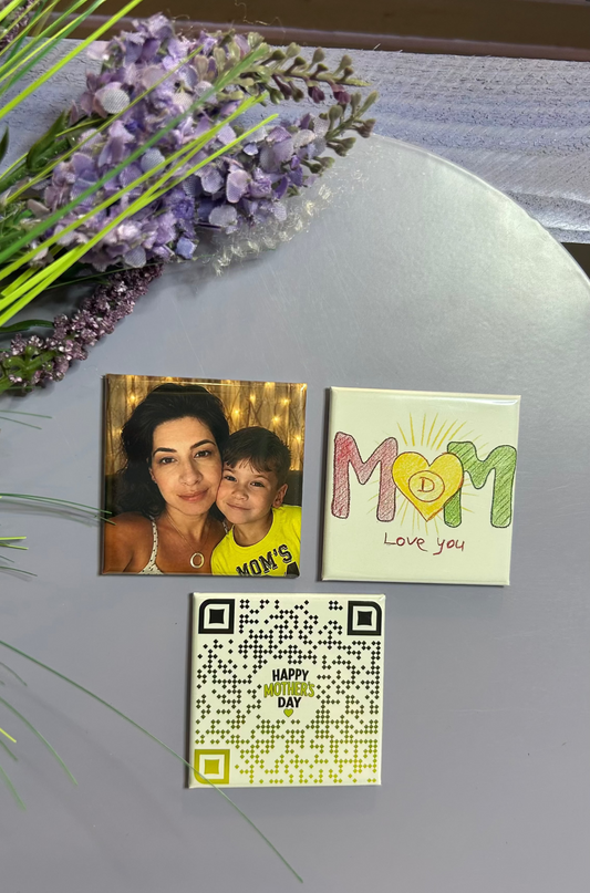 Memory Trio Magnet Set – 2 Photo Magnets + 1 QR Sound Magnet