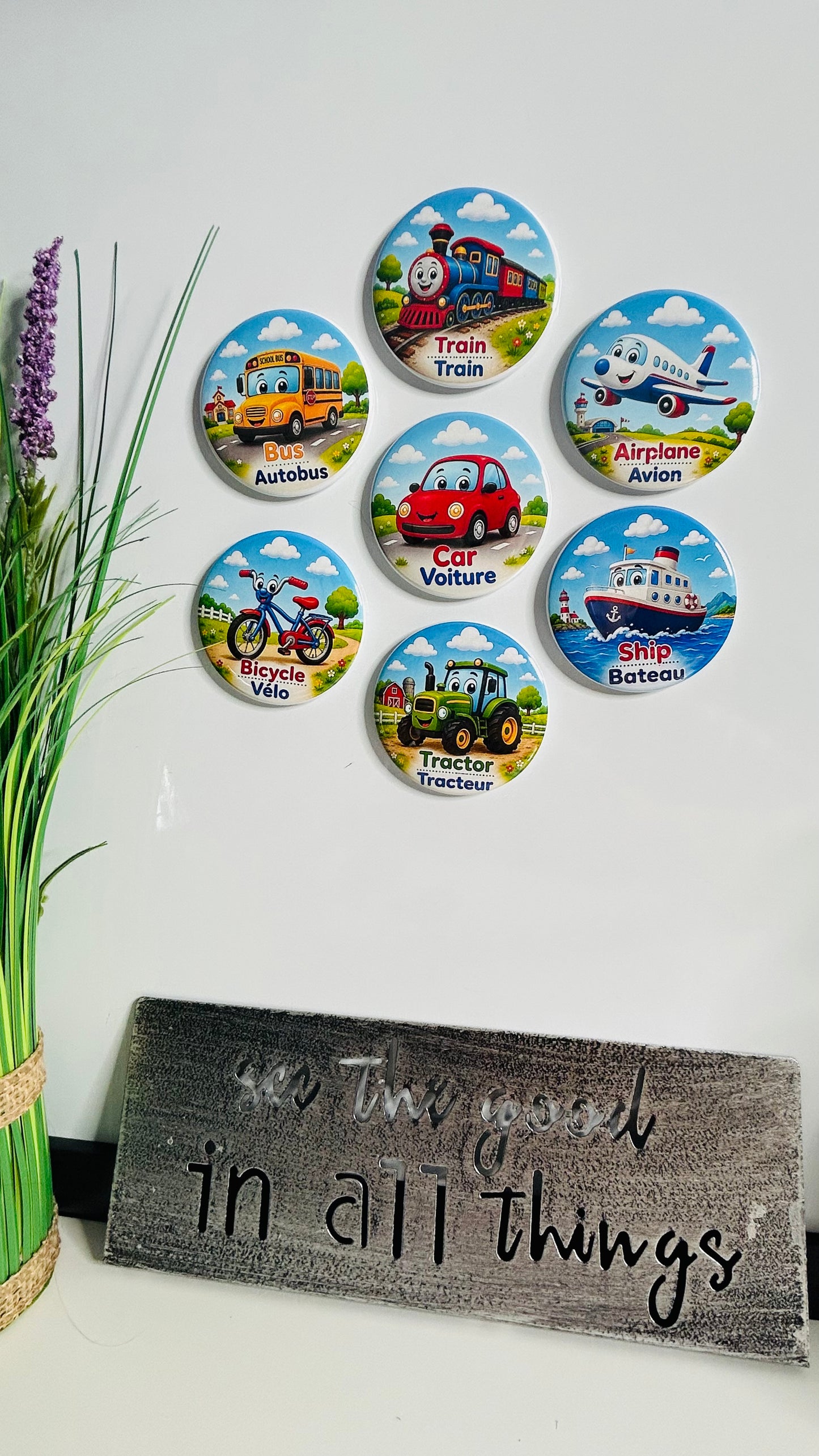 Transport Magnets for Kids | Set of 7