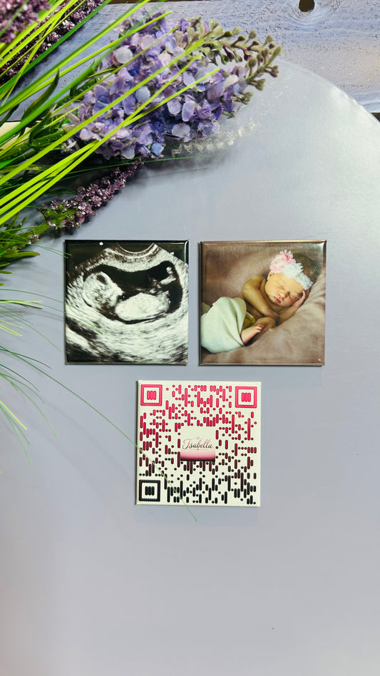 Memory Trio Magnet Set – 2 Photo Magnets + 1 QR Sound Magnet