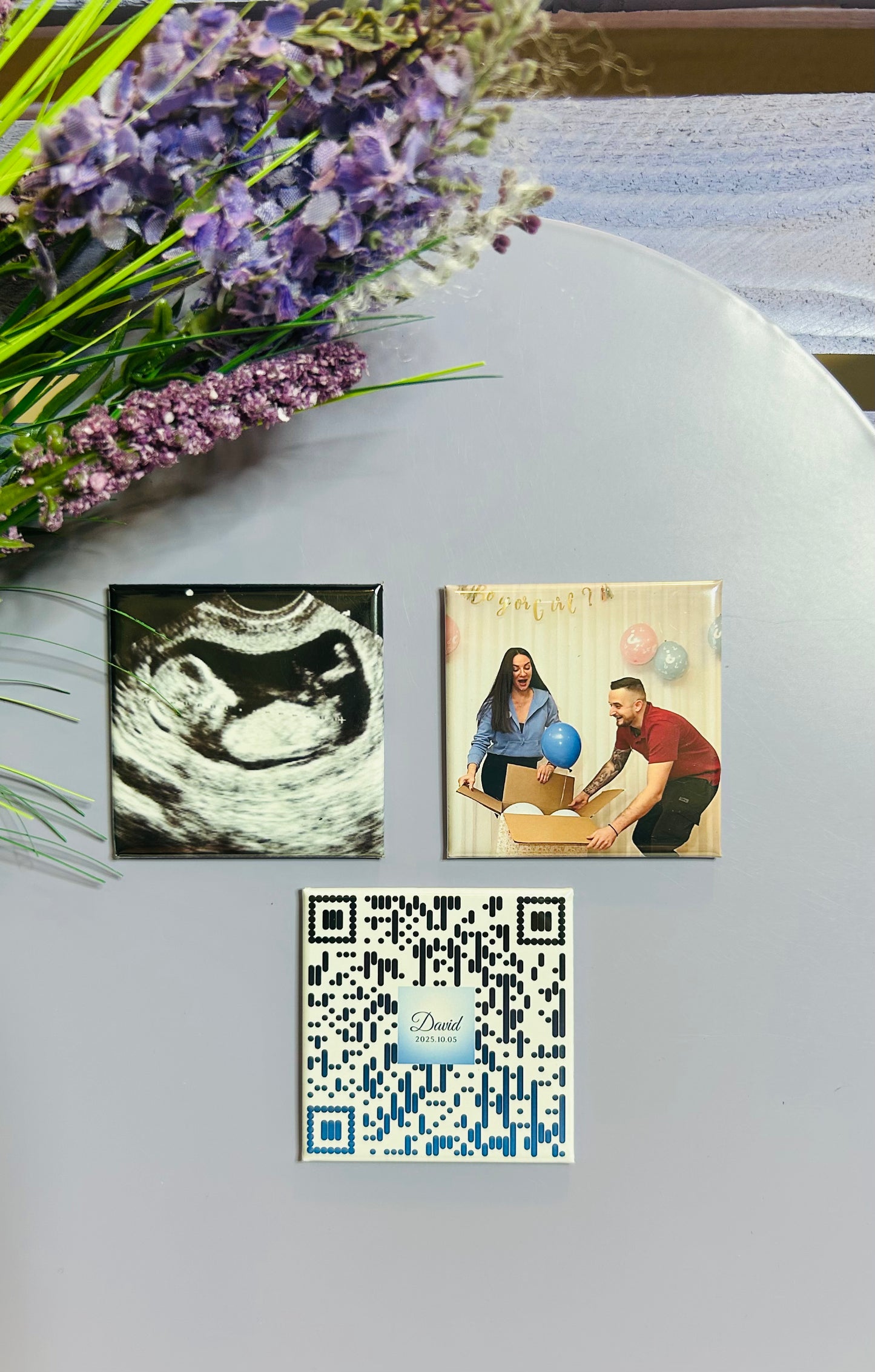 Memory Trio Magnet Set – 2 Photo Magnets + 1 QR Sound Magnet